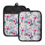 Hibiscus Orchids Hawaii Pattern Print Pot Holders With Pocket