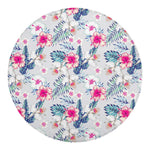Hibiscus Orchids Hawaii Pattern Print Round Blanket