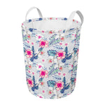 Hibiscus Orchids Hawaii Pattern Print Round Laundry Basket