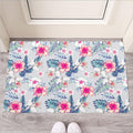 Hibiscus Orchids Hawaii Pattern Print Rubber Doormat
