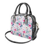 Hibiscus Orchids Hawaii Pattern Print Shoulder Handbag