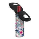 Hibiscus Orchids Hawaii Pattern Print Single Neoprene Wine Tote
