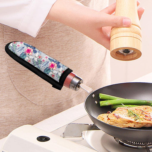 Hibiscus Orchids Hawaii Pattern Print Skillet Handle Cover