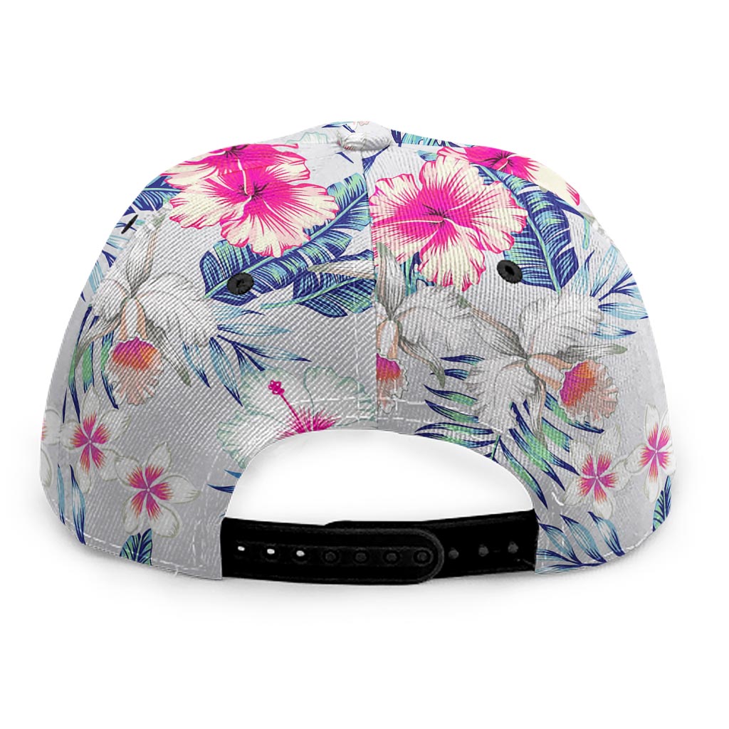 Hibiscus Orchids Hawaii Pattern Print Snapback Cap
