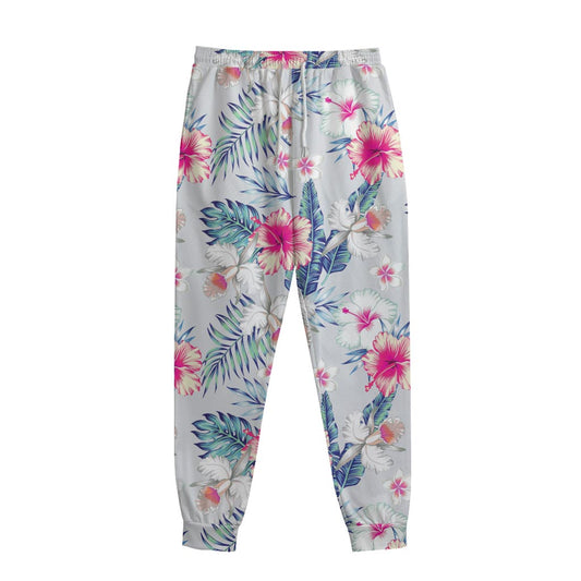 Hibiscus Orchids Hawaii Pattern Print Sweatpants