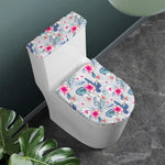 Hibiscus Orchids Hawaii Pattern Print Toilet Lid And Tank Cover Set