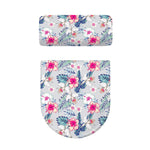 Hibiscus Orchids Hawaii Pattern Print Toilet Lid And Tank Cover Set