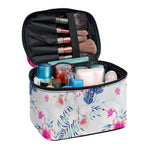 Hibiscus Orchids Hawaii Pattern Print Travel Makeup Bag