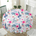 Hibiscus Orchids Hawaii Pattern Print Waterproof Round Tablecloth