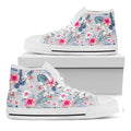 Hibiscus Orchids Hawaii Pattern Print White High Top Sneakers