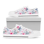 Hibiscus Orchids Hawaii Pattern Print White Low Top Sneakers
