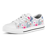 Hibiscus Orchids Hawaii Pattern Print White Low Top Sneakers