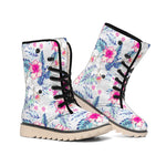 Hibiscus Orchids Hawaii Pattern Print Winter Boots