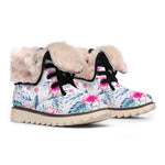 Hibiscus Orchids Hawaii Pattern Print Winter Boots