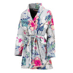 Hibiscus Orchids Hawaii Pattern Print Women's Bathrobe
