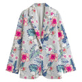 Hibiscus Orchids Hawaii Pattern Print Women's Cotton Blazer
