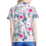 Hibiscus Orchids Hawaii Pattern Print Women's Polo Shirt
