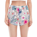 Hibiscus Orchids Hawaii Pattern Print Women's Split Running Shorts