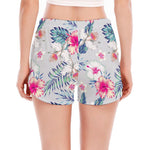 Hibiscus Orchids Hawaii Pattern Print Women's Split Running Shorts