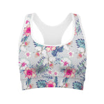 Hibiscus Orchids Hawaii Pattern Print Women's Sports Bra