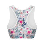 Hibiscus Orchids Hawaii Pattern Print Women's Sports Bra