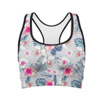 Hibiscus Orchids Hawaii Pattern Print Women's Sports Bra