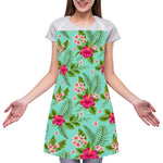 Hibiscus Plumeria Flowers Pattern Print Adjustable Apron