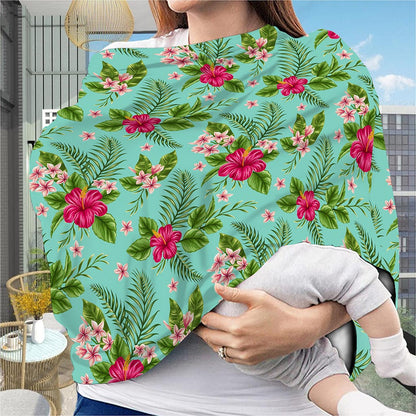 Hibiscus Plumeria Flowers Pattern Print Baby Seat Cover