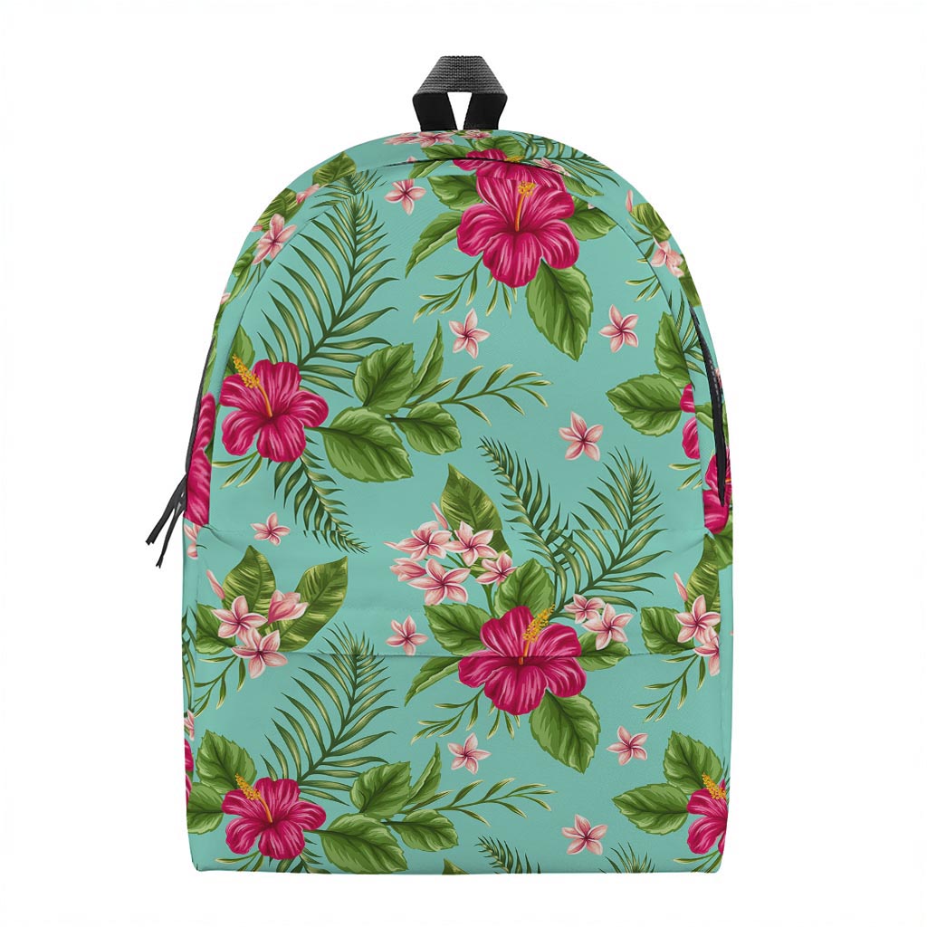 Hibiscus Plumeria Flowers Pattern Print Backpack