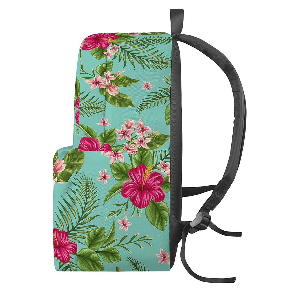 Hibiscus Plumeria Flowers Pattern Print Backpack