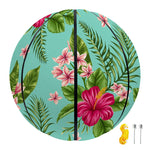 Hibiscus Plumeria Flowers Pattern Print Basketball