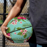 Hibiscus Plumeria Flowers Pattern Print Basketball