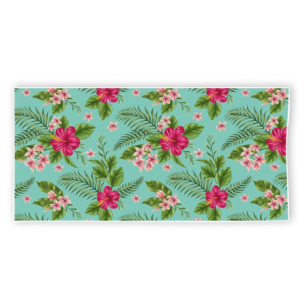 Hibiscus Plumeria Flowers Pattern Print Beach Towel