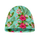 Hibiscus Plumeria Flowers Pattern Print Beanie