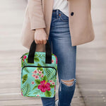 Hibiscus Plumeria Flowers Pattern Print Bible Tote Bag