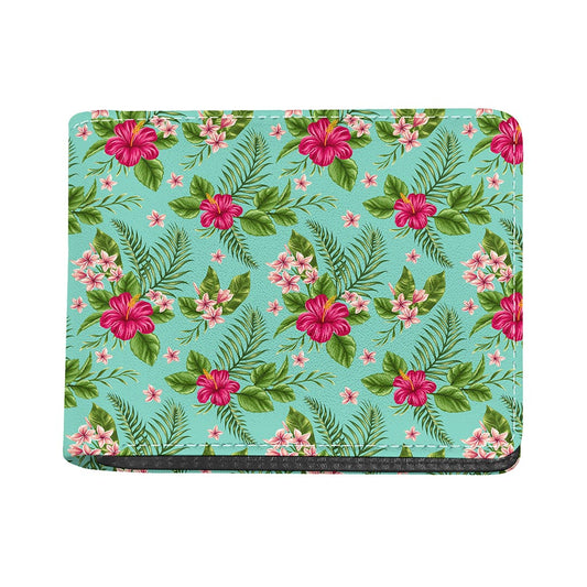 Hibiscus Plumeria Flowers Pattern Print Bifold Wallet