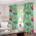 Hibiscus Plumeria Flowers Pattern Print Dimout Grommet Curtains