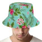 Hibiscus Plumeria Flowers Pattern Print Bucket Hat