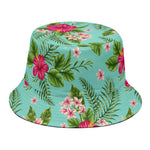 Hibiscus Plumeria Flowers Pattern Print Bucket Hat