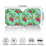 Hibiscus Plumeria Flowers Pattern Print Car Windshield Sun Shade