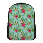 Hibiscus Plumeria Flowers Pattern Print Casual Backpack