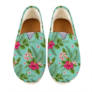 Hibiscus Plumeria Flowers Pattern Print Casual Shoes