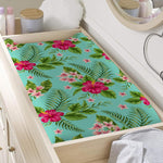 Hibiscus Plumeria Flowers Pattern Print Changing Pad Cover