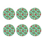 Hibiscus Plumeria Flowers Pattern Print Coaster Set