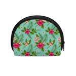 Hibiscus Plumeria Flowers Pattern Print Coin Purse