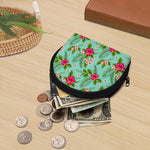 Hibiscus Plumeria Flowers Pattern Print Coin Purse