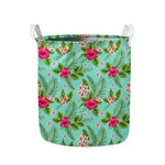 Hibiscus Plumeria Flowers Pattern Print Collapsible Laundry Basket