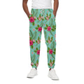 Hibiscus Plumeria Flowers Pattern Print Cotton Sweatpants