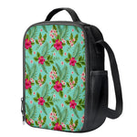 Hibiscus Plumeria Flowers Pattern Print Crossbody Lunch Bag