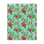 Hibiscus Plumeria Flowers Pattern Print Curtain